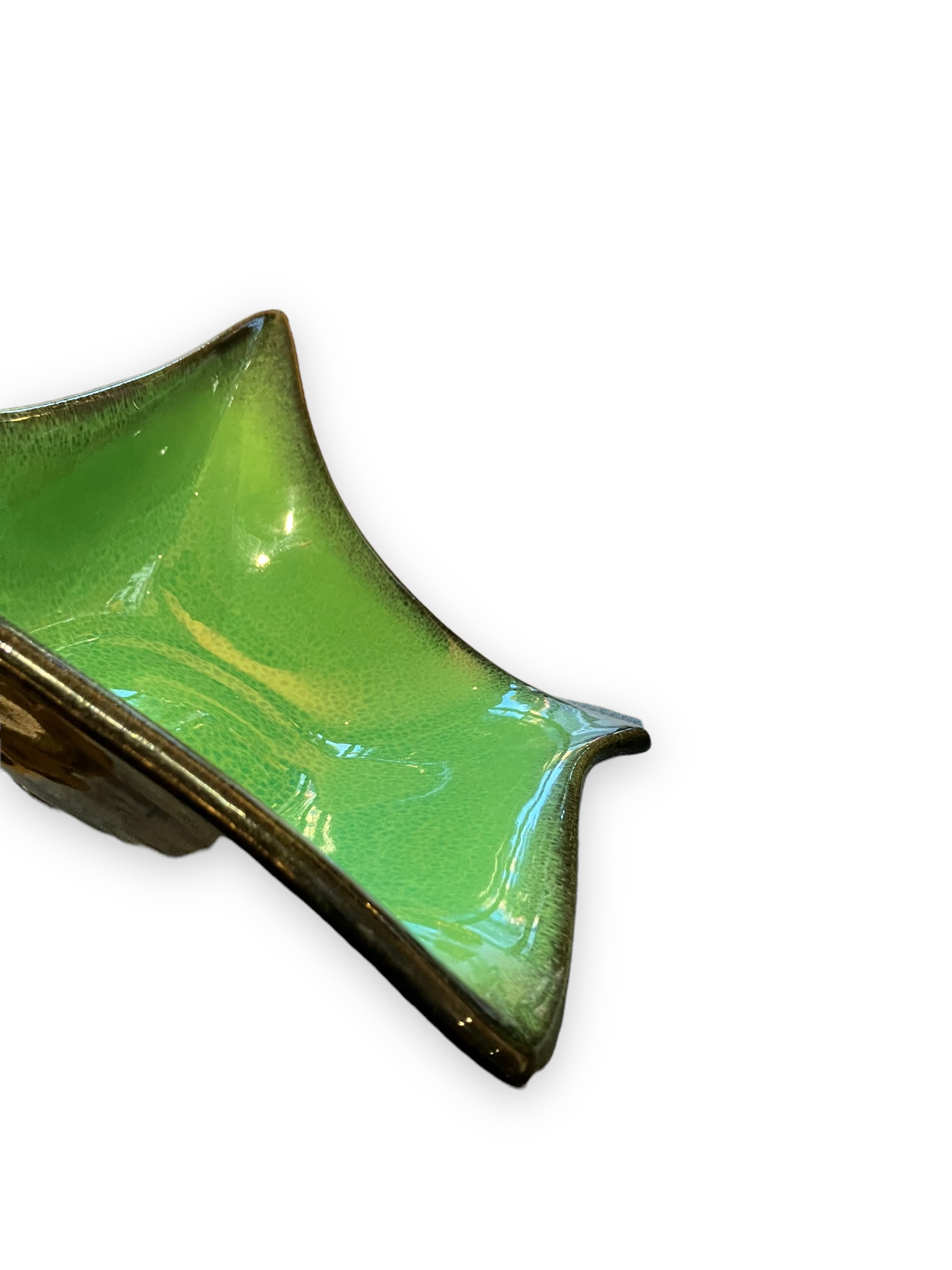 Ceramidi cup in varnished ceramic green and black mordorée