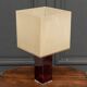 1970 lamp, white plexiglass lampshade, double patina amber base