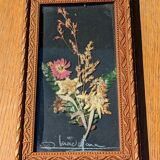 Vintage Cana of dried flowers with Edelweiss