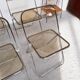 6 vintage Chairs Giancarlo Piretti "plia" 1970 chrome and Plexiglas