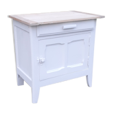Parisian sideboard 1 door 1 drawer white and raw wood