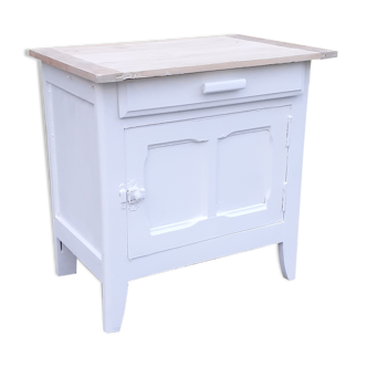 Parisian sideboard 1 door 1 drawer white and raw wood