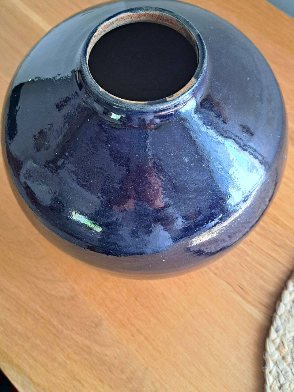 Pied de lampe céramique bleu
