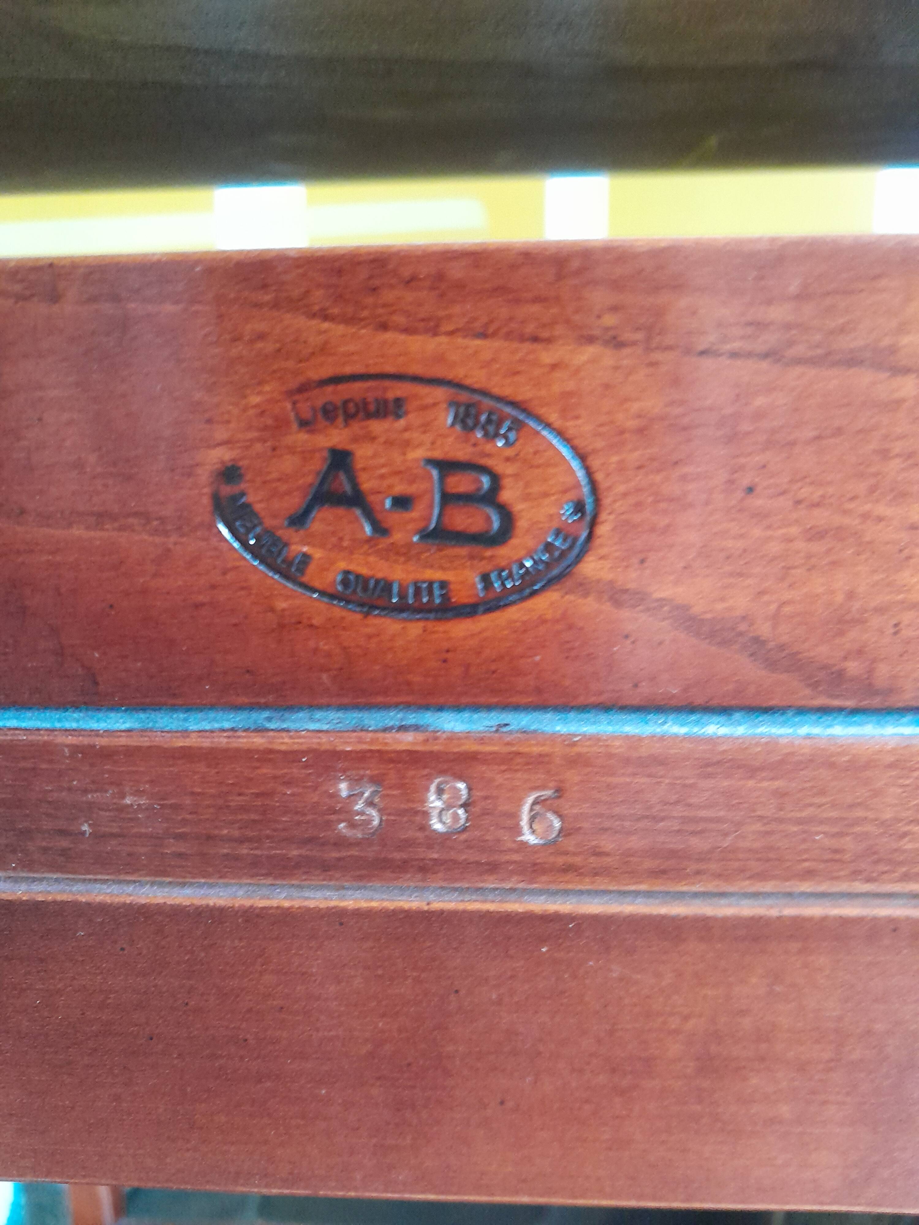 Bureau d’appoint vintage en bois massif – Ateliers Berniolles (Réf. 386)
