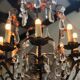 Lustre Avec les feuilles dorés et plein des cristal 30