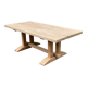 Grande table de monastère brutaliste en chêne massif 210x100cm 70s
