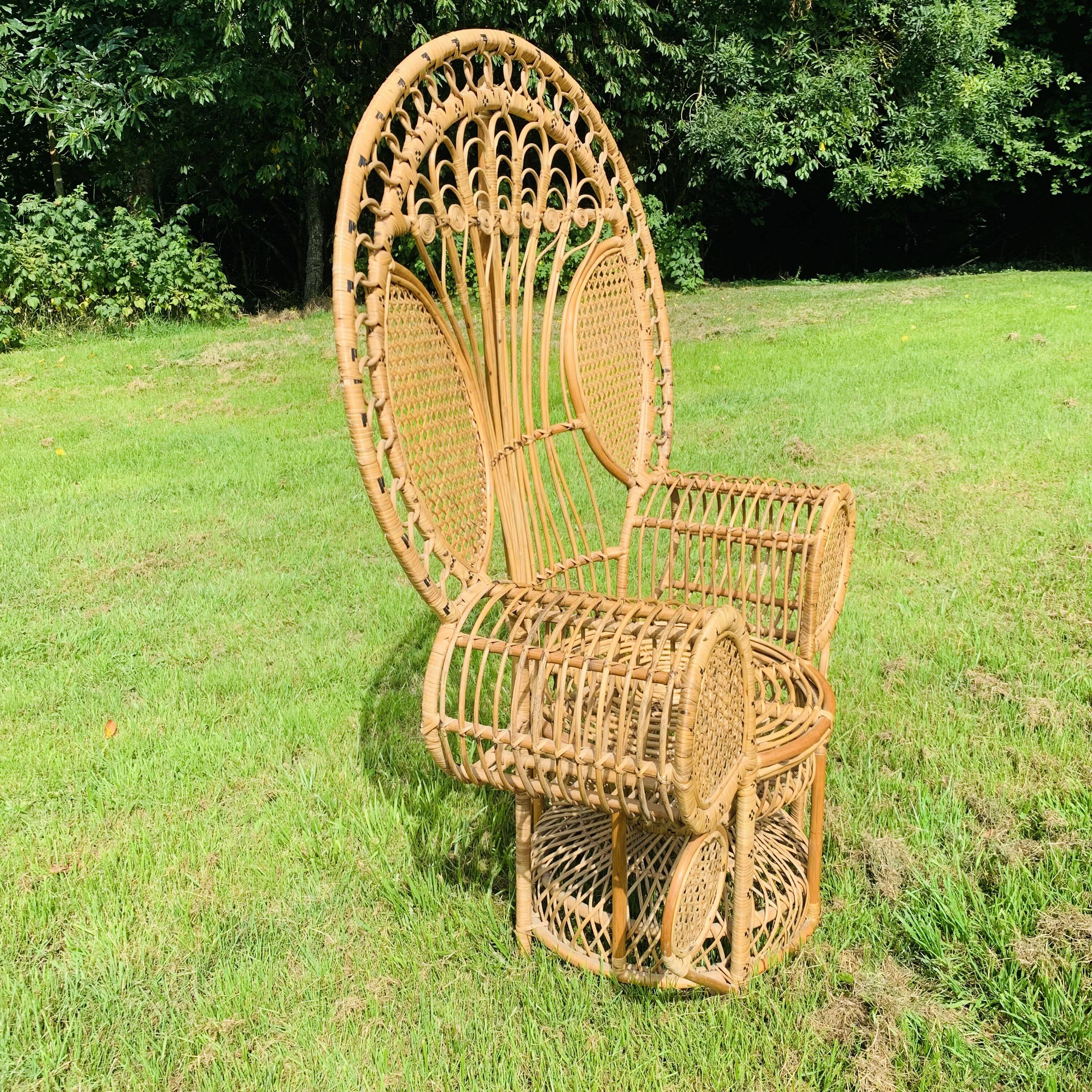 Fauteuil Emmanuel en rotin et osier naturel