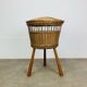 Tripod rattan basket, club feet, 1960s
