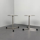 Pair of swivel stools / doctor's stools, metal, by Maquet, Germany, 1960s