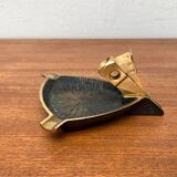 German brass ashtray with cigar cutter, 1950s.