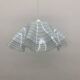 Mid-century minimalist folded glass hanging lamp, 1980’s