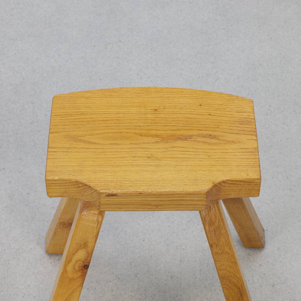 Vintage Low Stool in Wood, 1960s