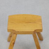 Vintage Low Stool in Wood, 1960s