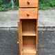 Narrow solid wood bedside table 1980