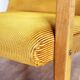 Scandinavian-designed chair in solid beech and mustard velvet
