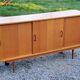 Vintage gold blond oak row 3 sliding doors