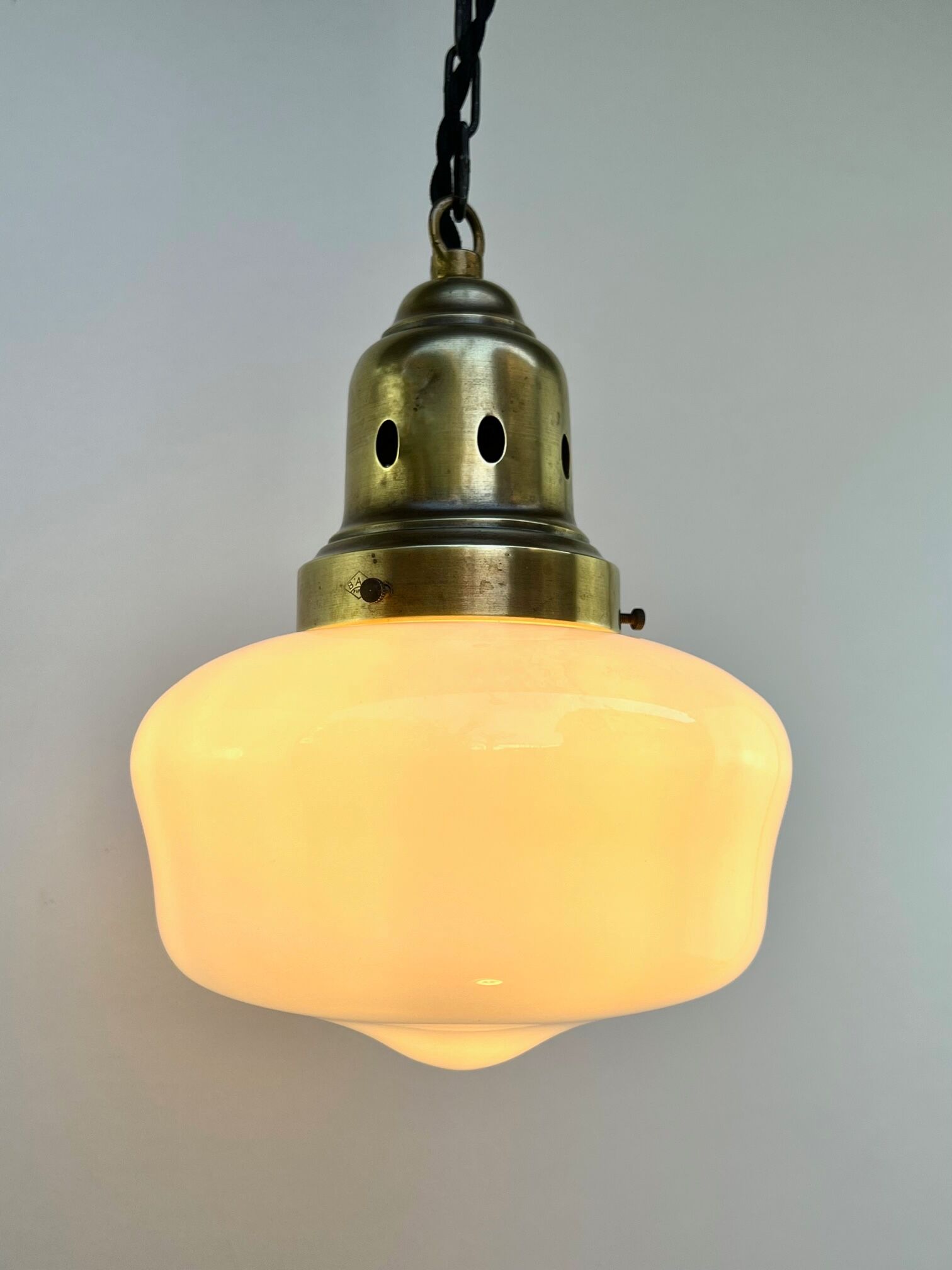 Chandelier 1920 opaline brand bag paris petit modele