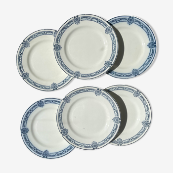 6 Petites Assiettes Terre de fer bleue Salins modèle Arbois Ennege