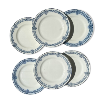 6 Petites Assiettes Terre de fer bleue Salins modèle Arbois Ennege