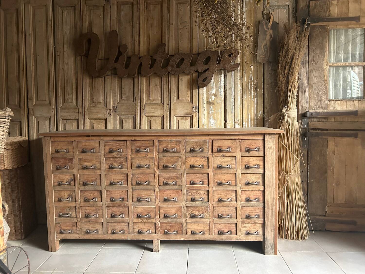 Old multi-drawer workbench furniture