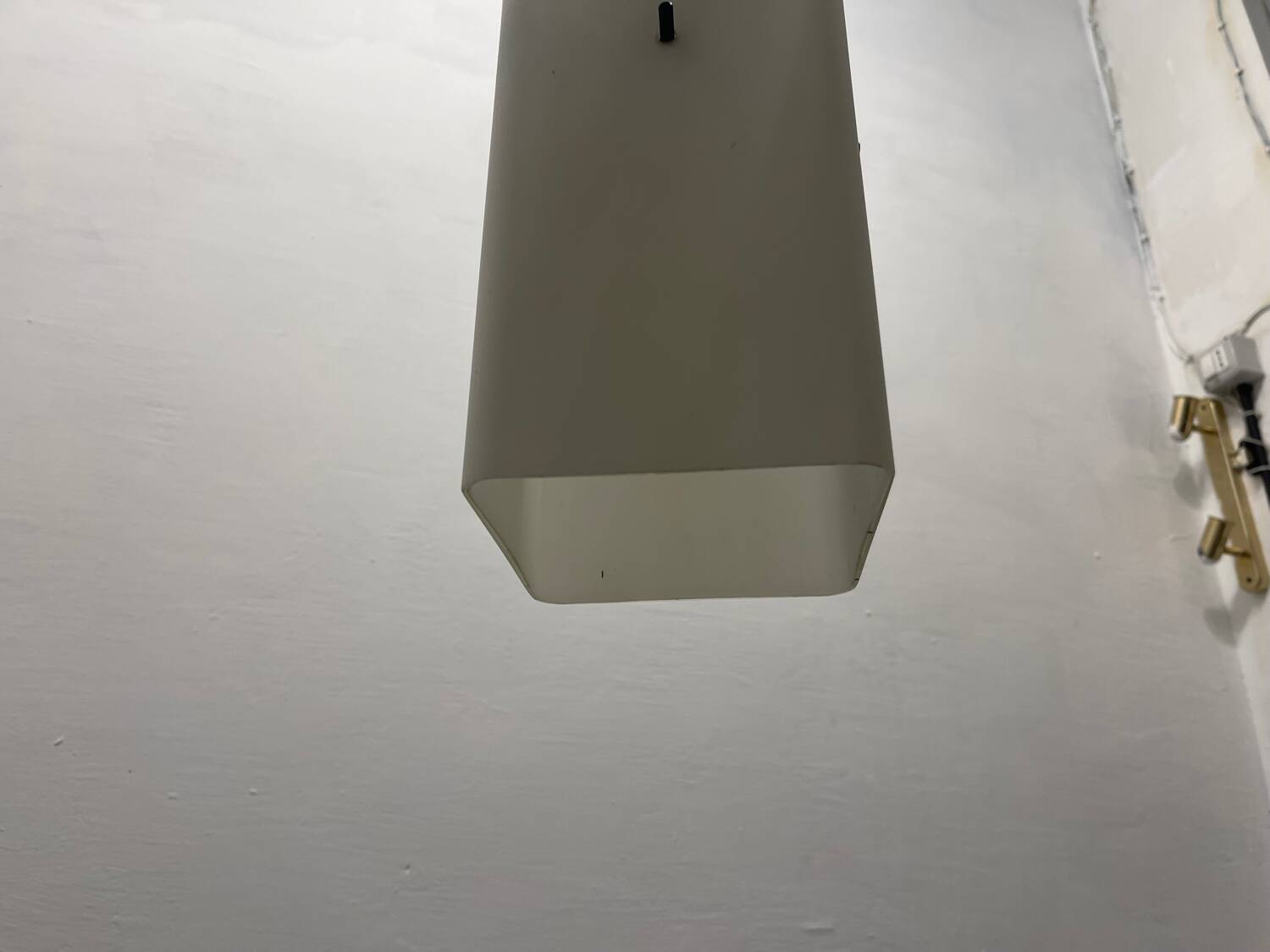 Opaline Glass Brass Light Pendant 1950’s