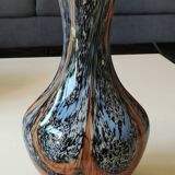 Murano Art Glass Carafe Vase/Carlo Moretti, Speckled Swirls