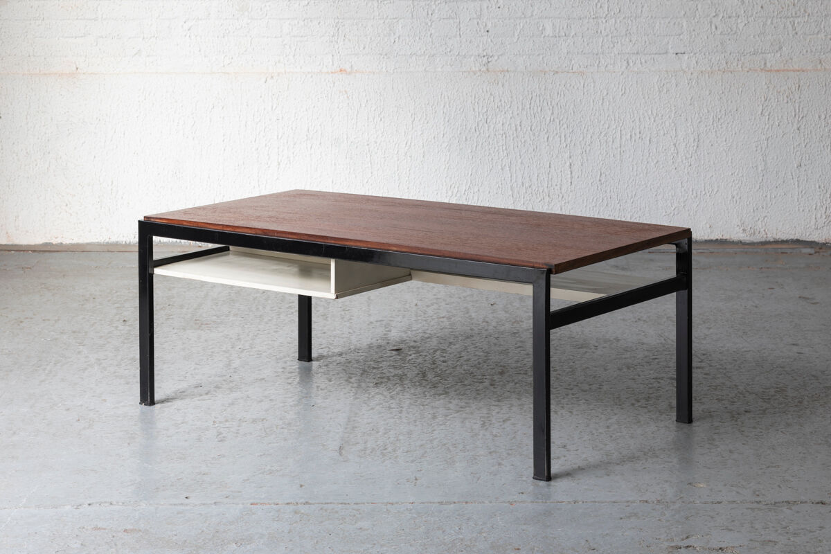 Coffee table, TU04, by Cees Braakman for Pastoe with magazine holder, Holland 1960’s