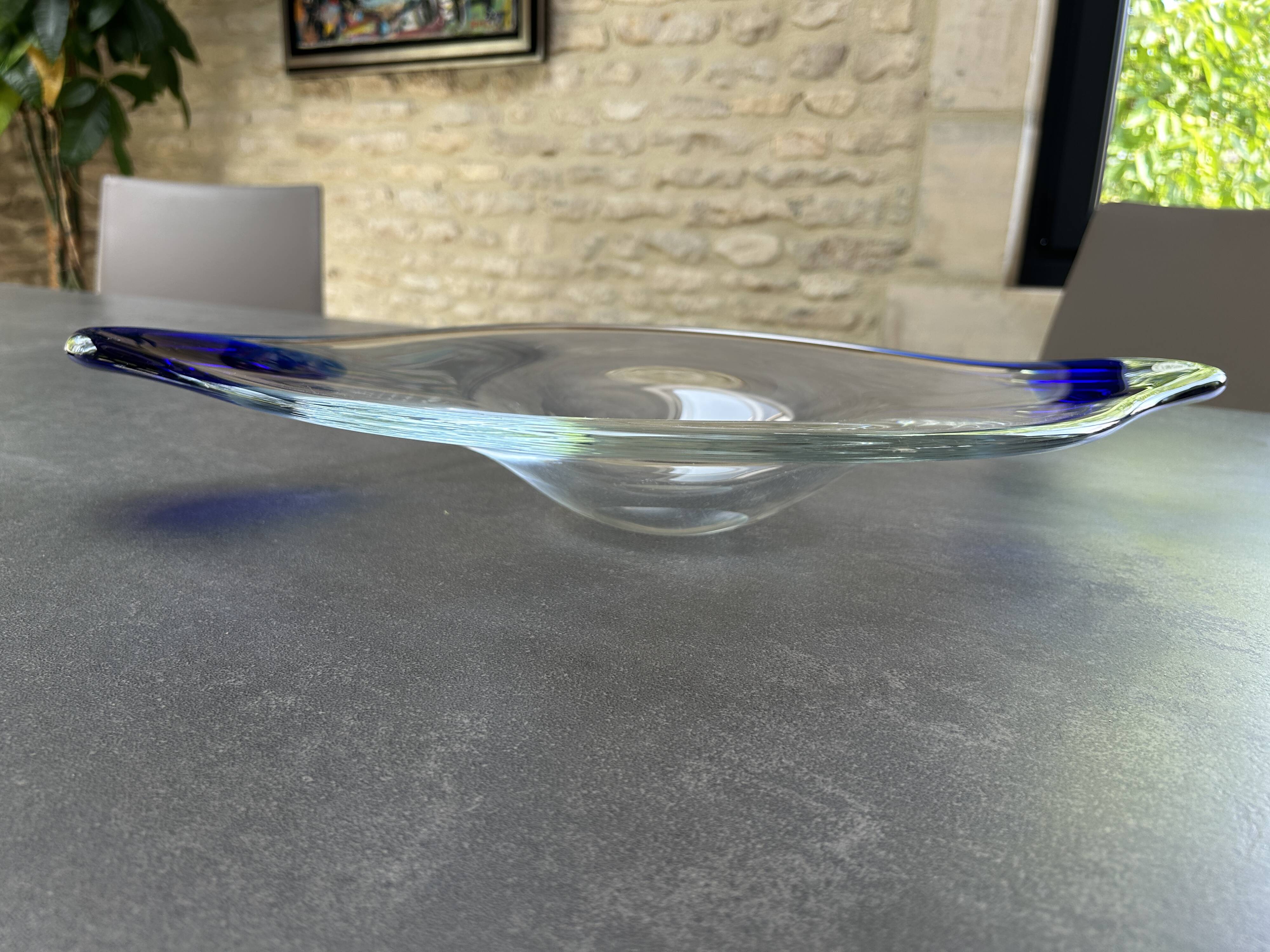 Blue Bohemian crystal plate – Vintage Czech design