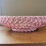 Large basket in pink slip signed Pichon