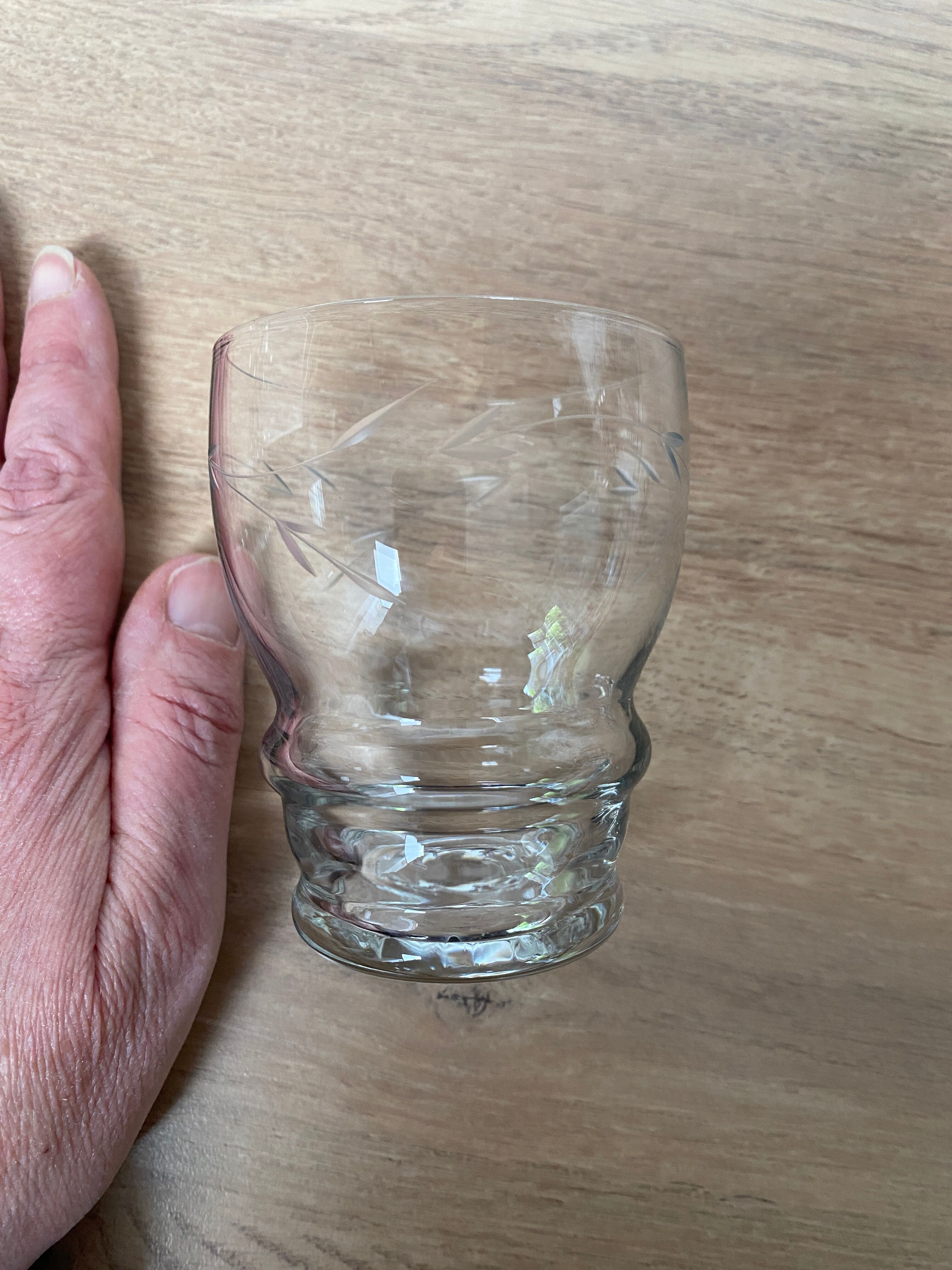 Set de 6 verres à eau en verre gravé