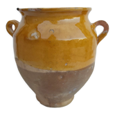 Yellow glazed grease pot XIX th South-West
