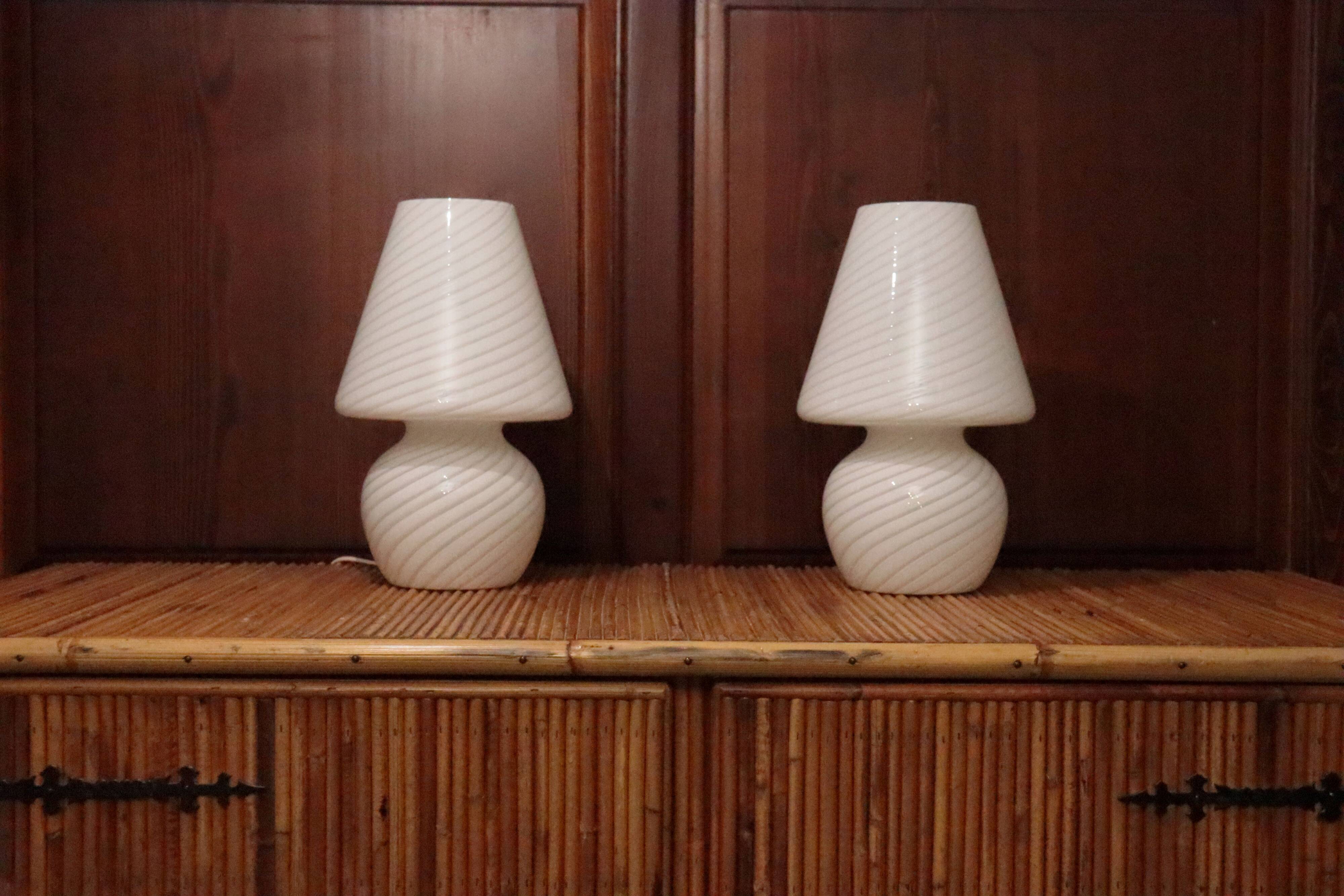 Pair of Lamps signed Murano