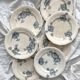 7 "Marguerite" ironstone dessert plates from the Nouvelle Givors pottery factory