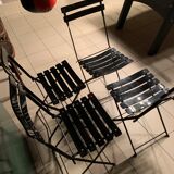 4 folding chairs Habitat 80s plastic and metal