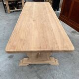 Large monastery type table in oak and its 2 extensions