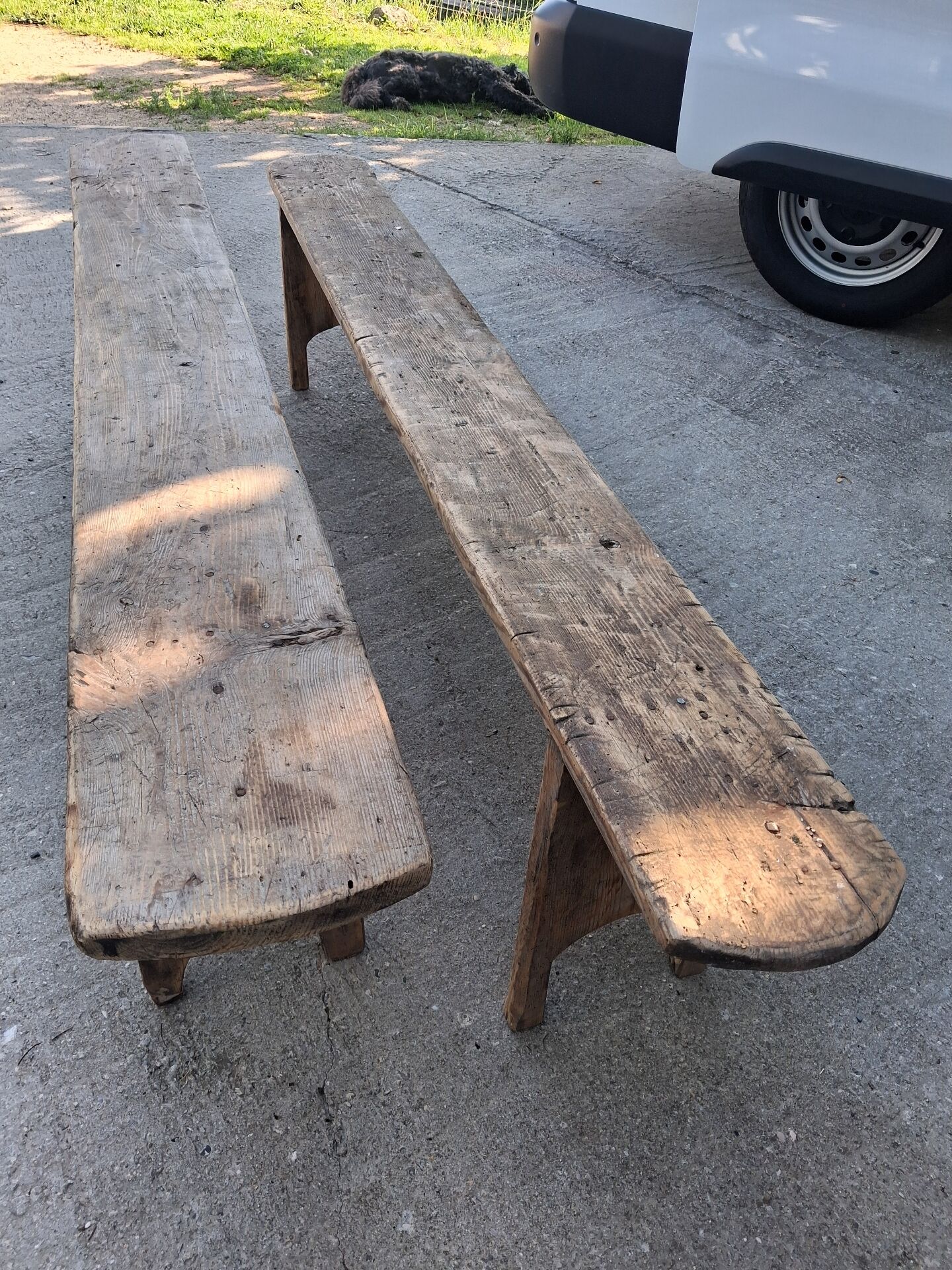 Pair of wooden benches