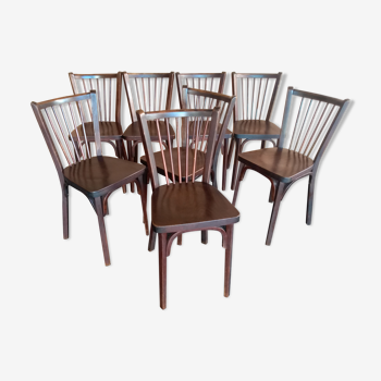 Suite de 8 chaises de Bistrot Baumann 1968