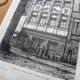 Gravure Vintage Dijon, la maison des Cariatides. 1881