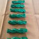 Set of seven ceramic knife holders vintage green color dimension: H-2cm- L-8cm- Pr-2cm-