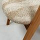 Paire de chaises scandinaves en chêne massif jaquard beige