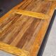 Rustic brutalist coffee table in solid reclaimed wood 195 x 90 cm