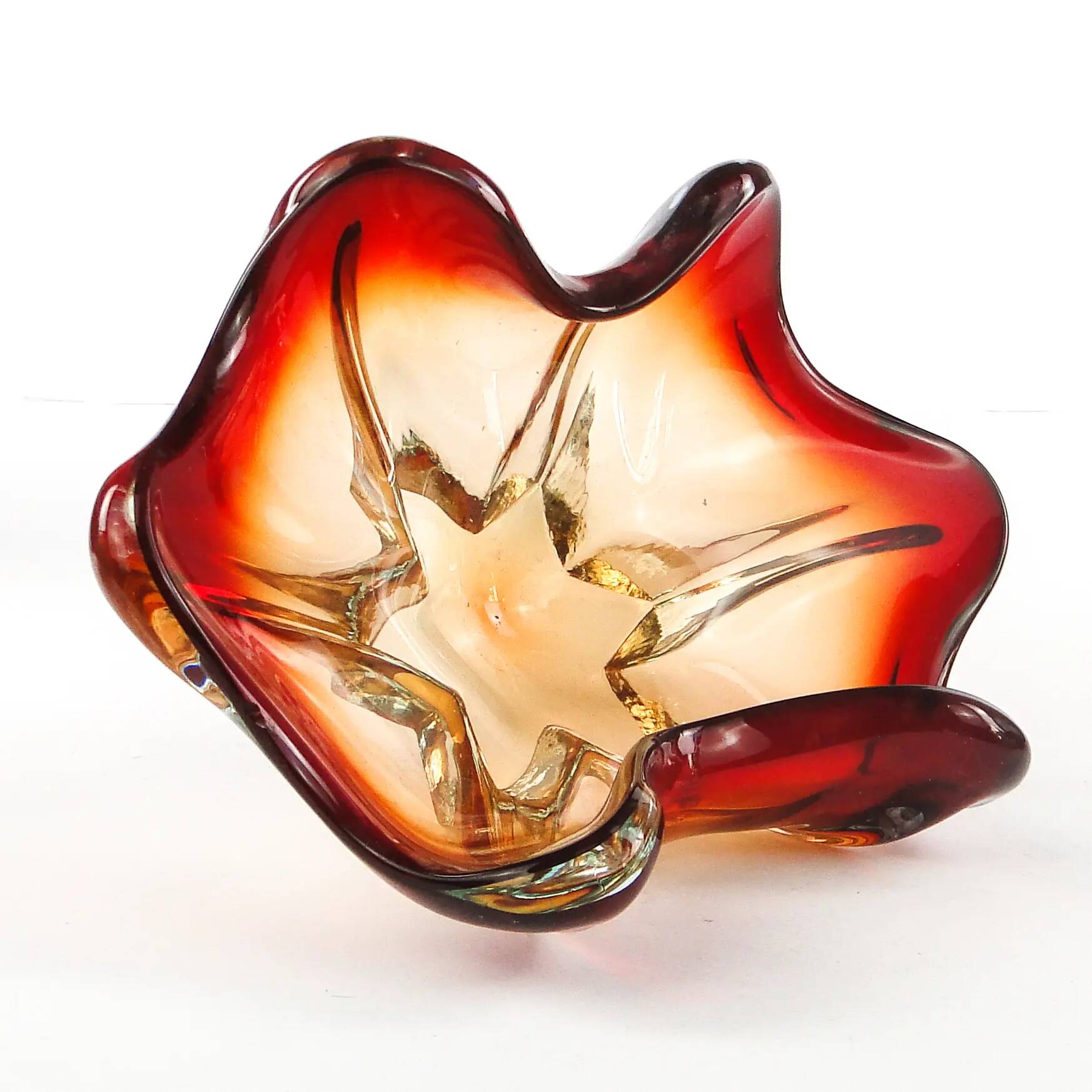 Bol Sommerso de Murano, en verre, design de F. Poli, Italie, années 1950.