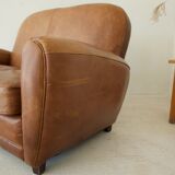 Old leather club sofa
