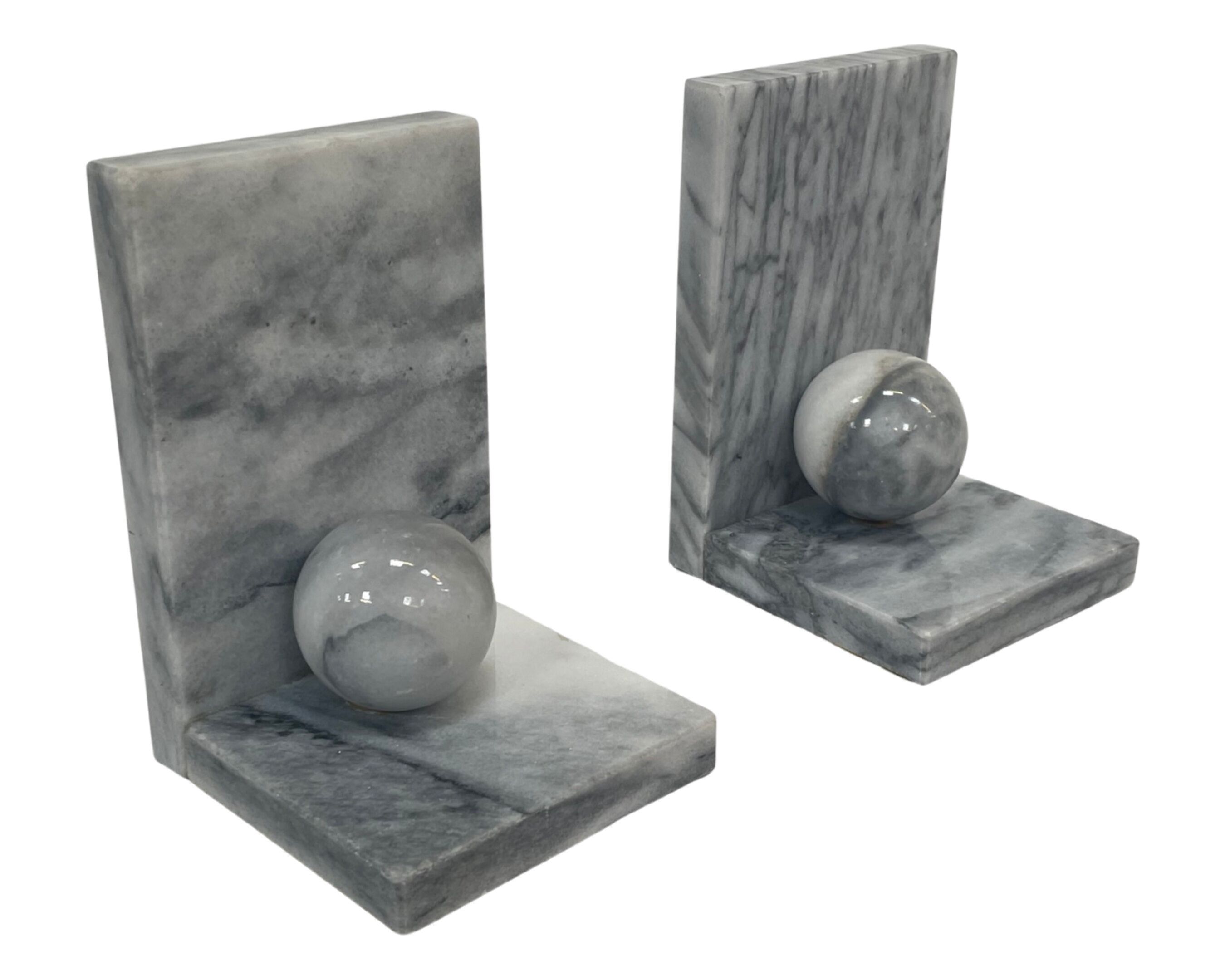 Vintage bookends marble 80s design bookend