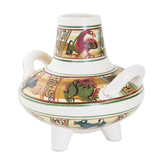 Tripod vase with handles Bayeux 1950 ceramic
