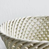 Bread basket - openwork white ceramic bowl.