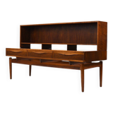 Kurt Østervig Low Walnut Sideboard with Bookcase Top 1950s