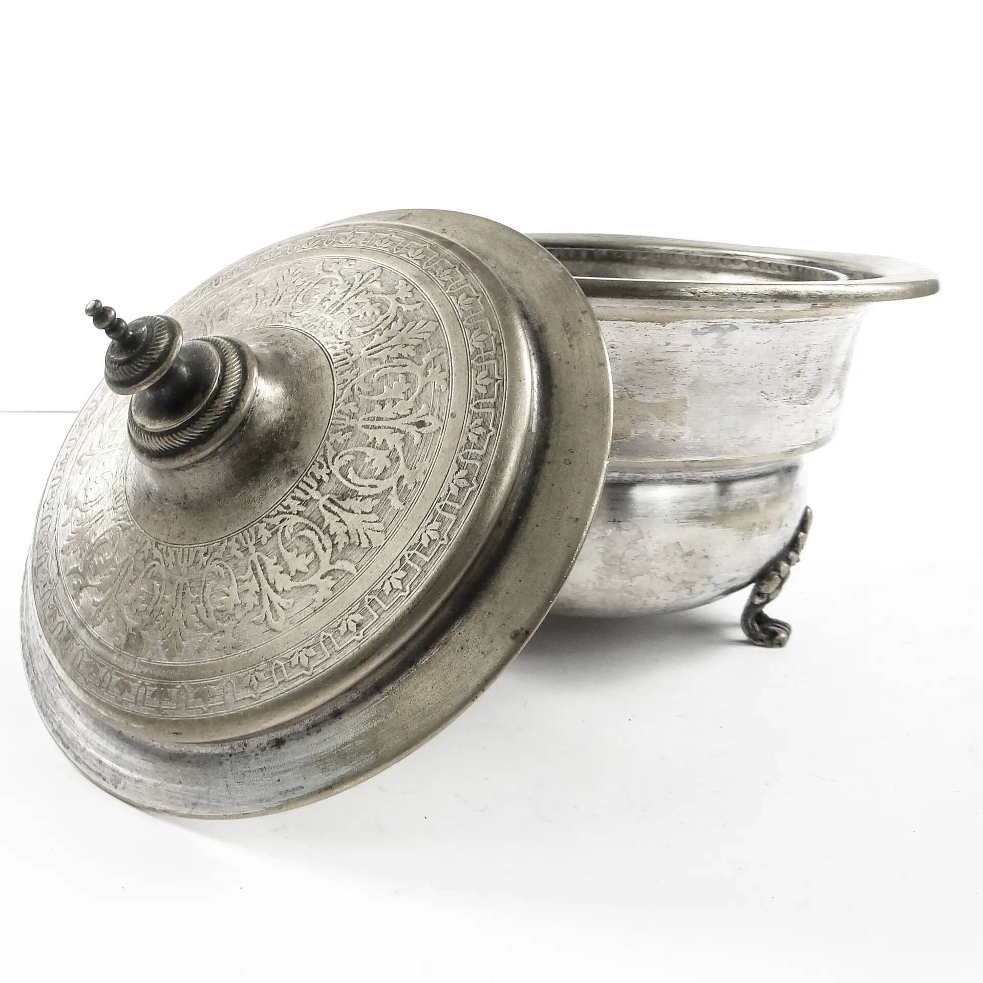 Eclectic caviar server, silver-plated brass, Henneberg Brothers, Poland, 19th century