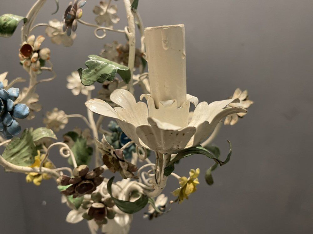 Lustre italien Tole Flower années 1960