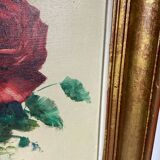 Oil on canvas, F Rembert, still life with roses